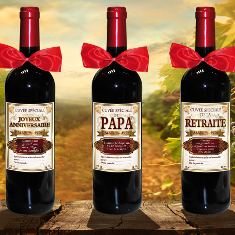 Une Bouteille De Vin Rouge Humoristique Pour Anniversaire Sur Cadeaux Et Anniversaire