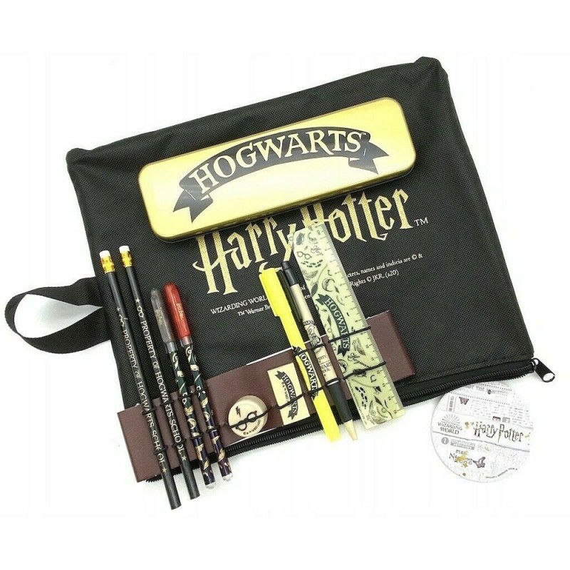 Set de papeterie Poudlard noir avec stylo - Harry Potter