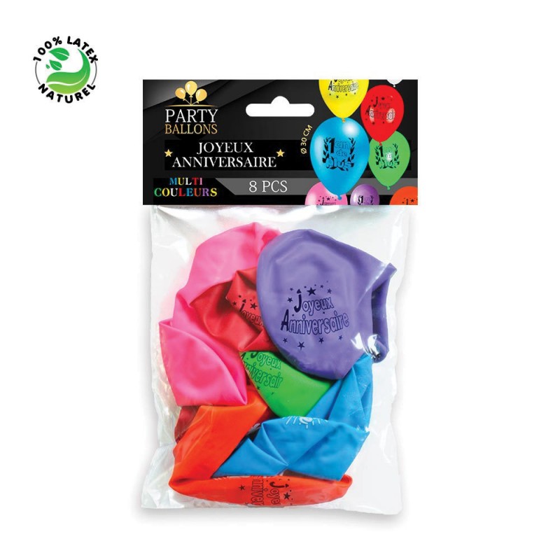 Sachet De 8 Ballons Anniversaire Cadeau Deco Anniversaire Sur Cadeaux Et Anniversaire Com