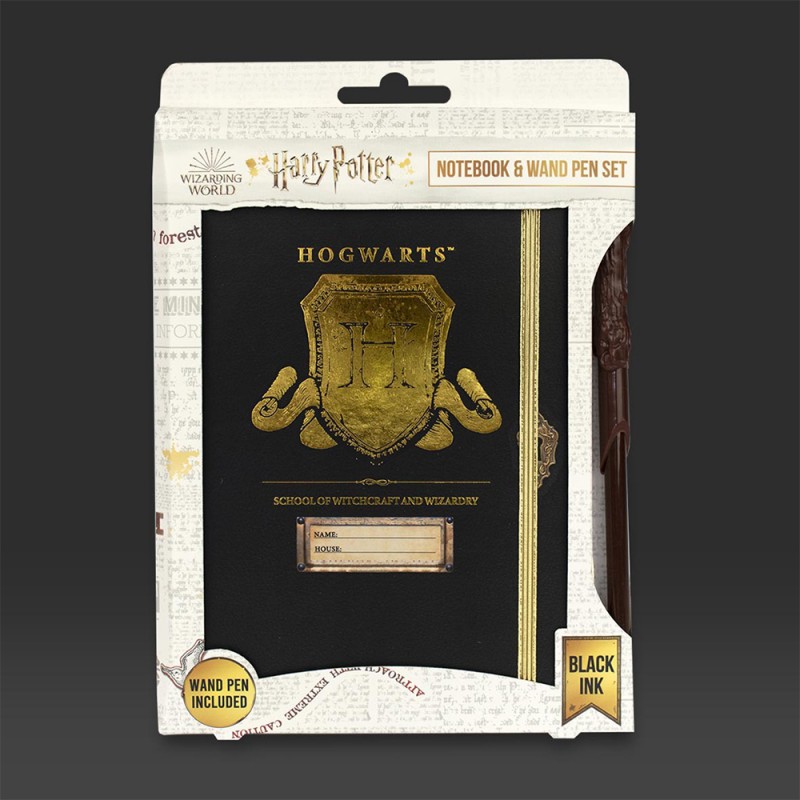 Harry Potter Carnet et Stylo, Journal de Poudlard, Bloc-Notes et Stylo  Baguette 3D, Ensemble de Papeterie Hogwarts