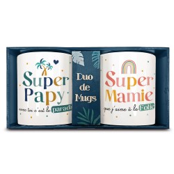 Coffret Duo de Mugs Mamie Folie & Papy Paradis