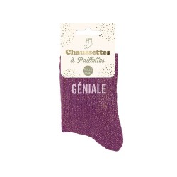 Chaussettes Paillettes Colorées Mot Fantaisie