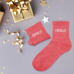 Chaussettes Paillettes Colorées Mot Fantaisie