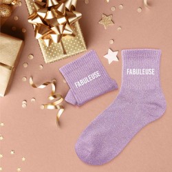 Chaussettes Paillettes Colorées Mot Fantaisie